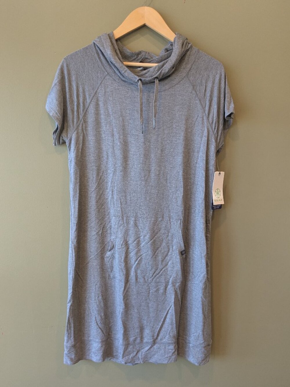 Gaiam Street to Studio Hoodie Dress Size Medium M Heather Gray Yoga Lounge NWT